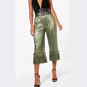 Cropped metallic pants